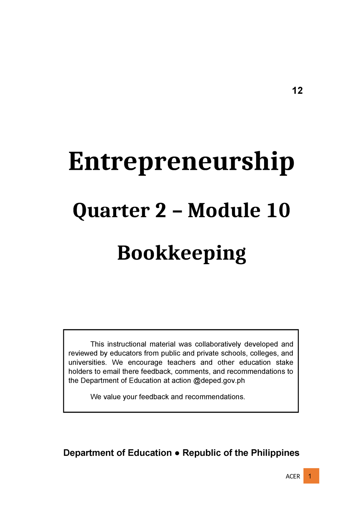 business plan in entrepreneurship grade 12