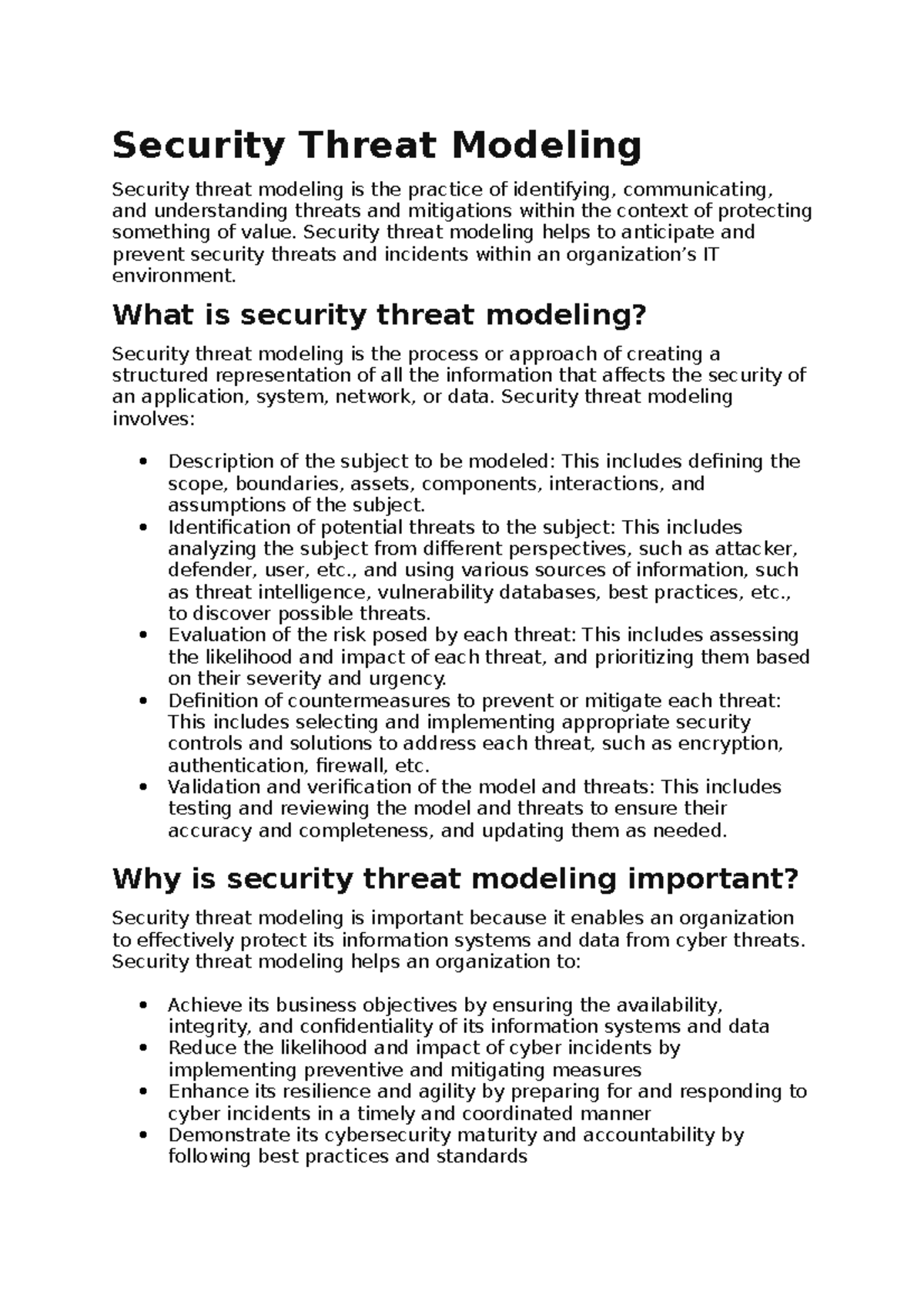 Security Threat Modeling - Security Threat Modeling Security Threat ...