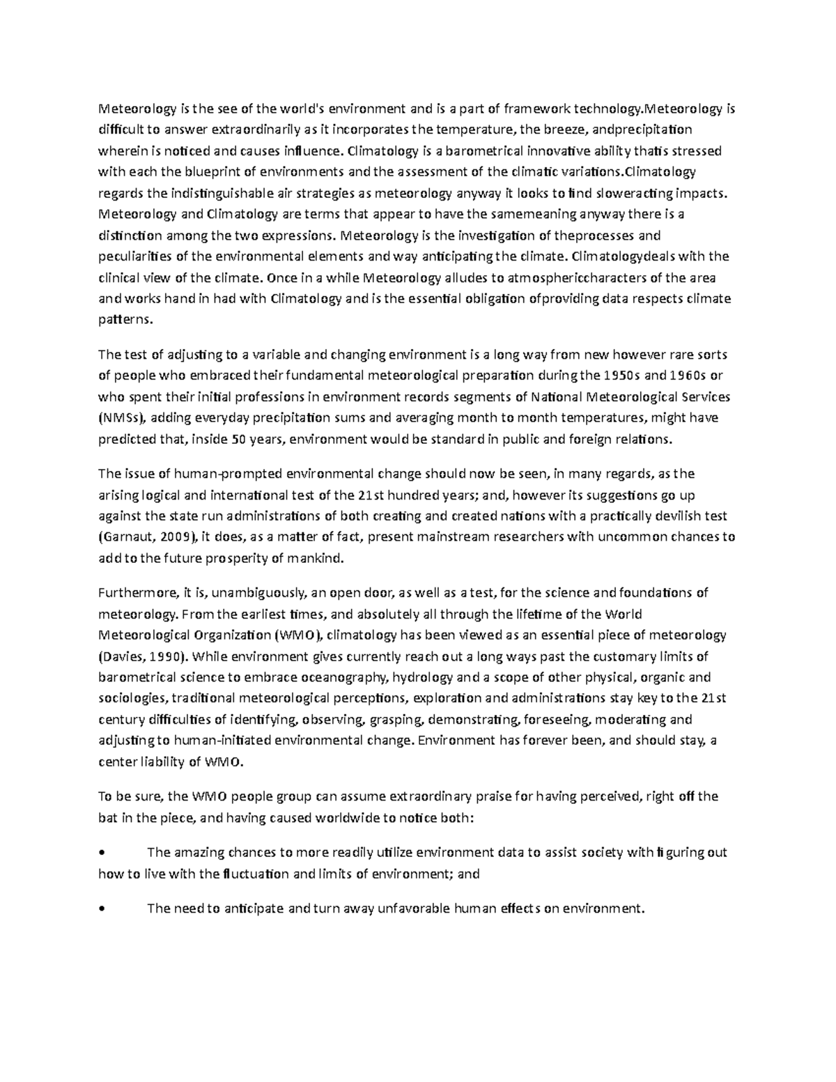 10 - some sample only - Meteorology is the see of the world's ...