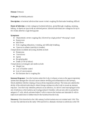 Measles Notes - Used for BIOL 202 with Dr. Kristen Hogan - BIOL 202 ...