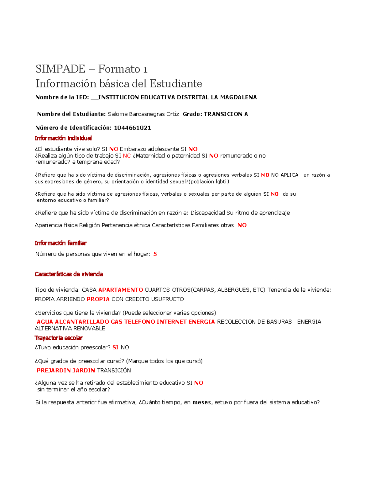 Formato 1 Simpade Actualizado (1) PDF - SIMPADE – Formato 1 Información ...