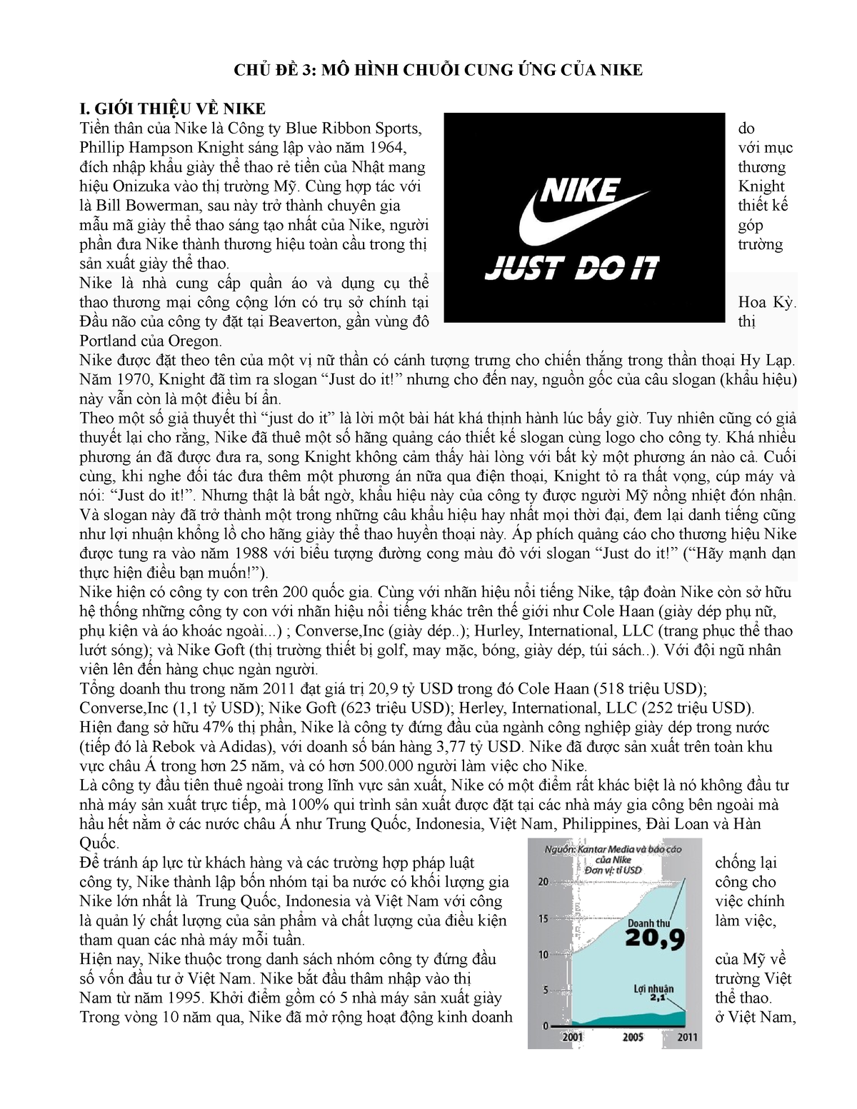 Chủ đề 3 mô hình chuỗi cung ứng của nike