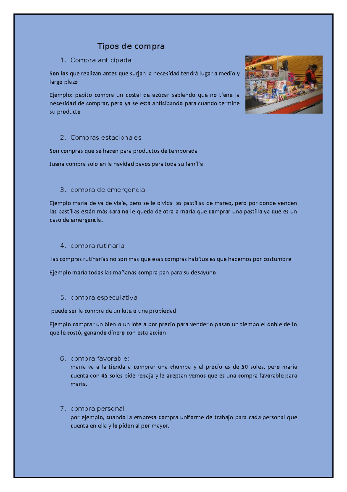 Tipos de compra - marketing - Tipos de compra Compra anticipada Son los ...