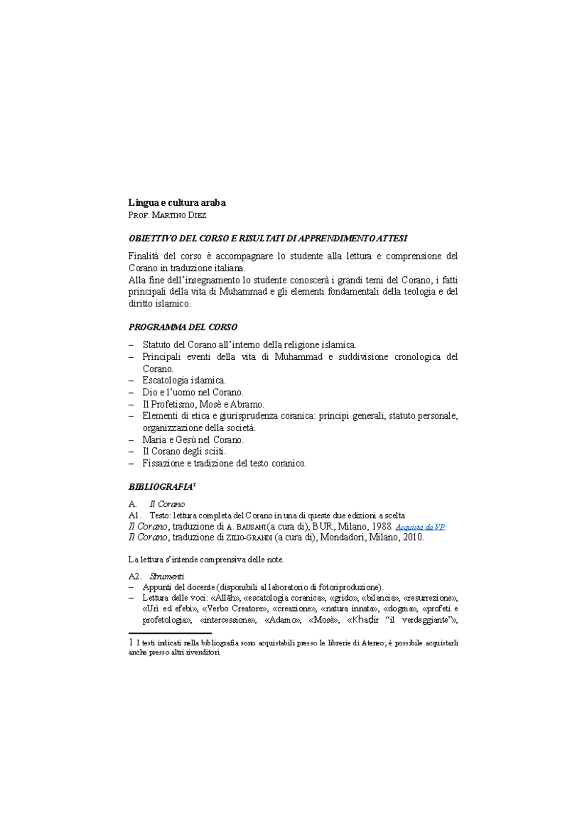 Lingua cultura araba Diez 2 Lingua e cultura araba PROF. MARTINO DIEZ