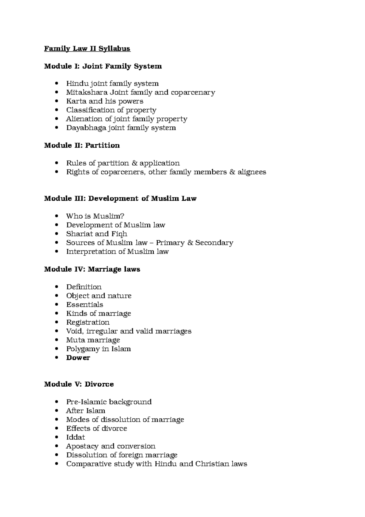 Family Law II - Studocu