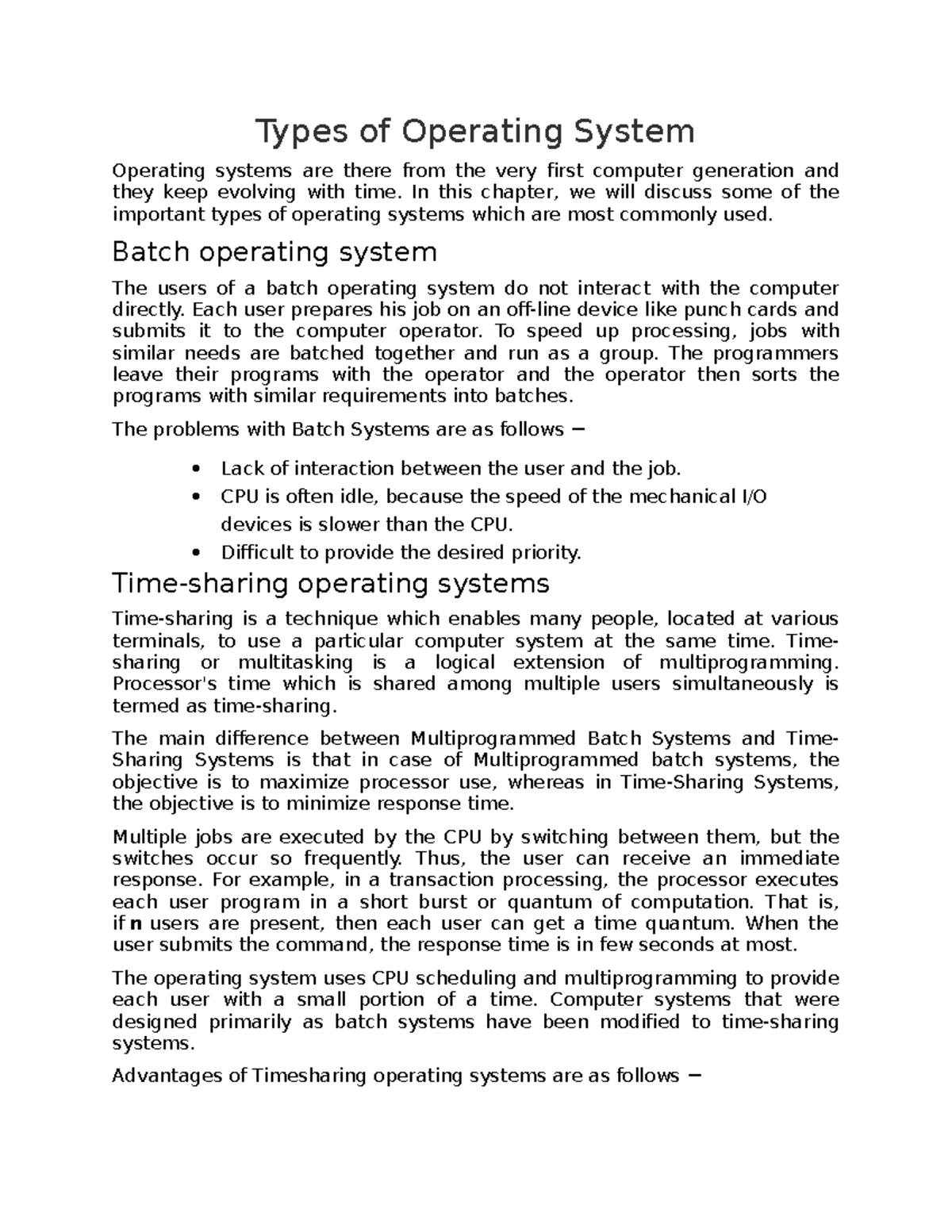 Types of Operating System - Types of Operating System Operating systems ...