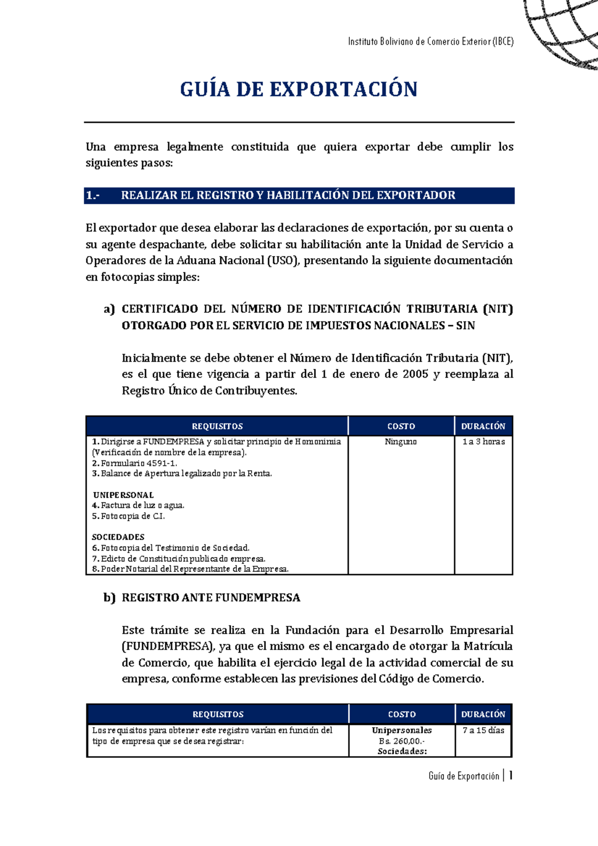 IBCE-Guia-Exportacion - GUÍA D Una Empresa Legalmente C Siguientes ...