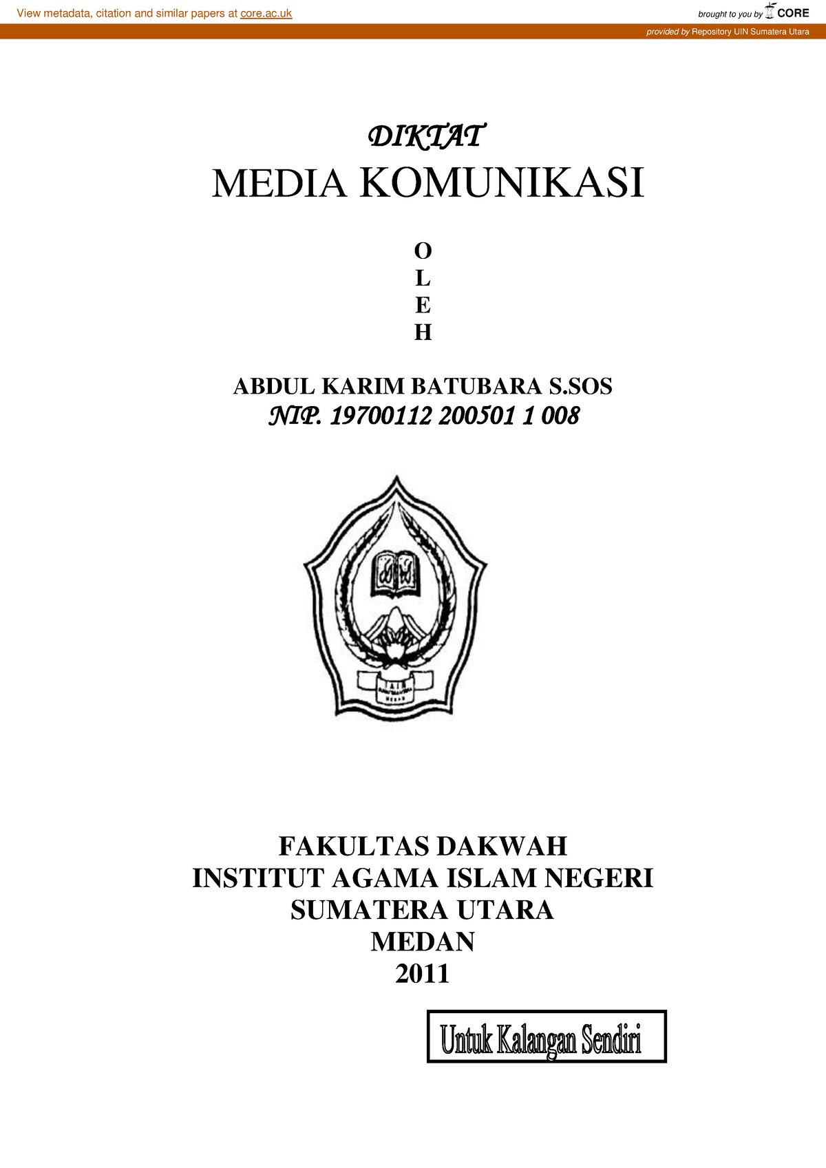 Modul Ajar - DIKTAT MEDIA KOMUNIKASI - DIKTAT MEDIA KOMUNIKASI O L E H ...