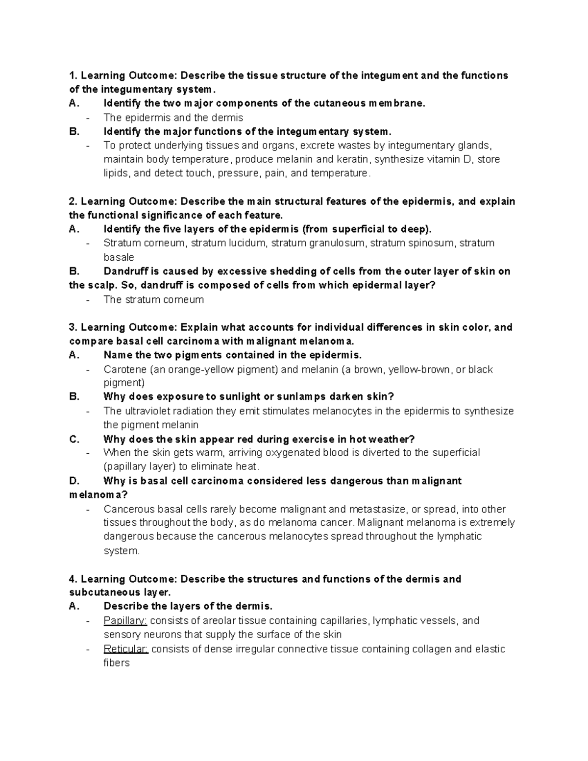 Chapter 5 Learning Outcomes - - Studocu