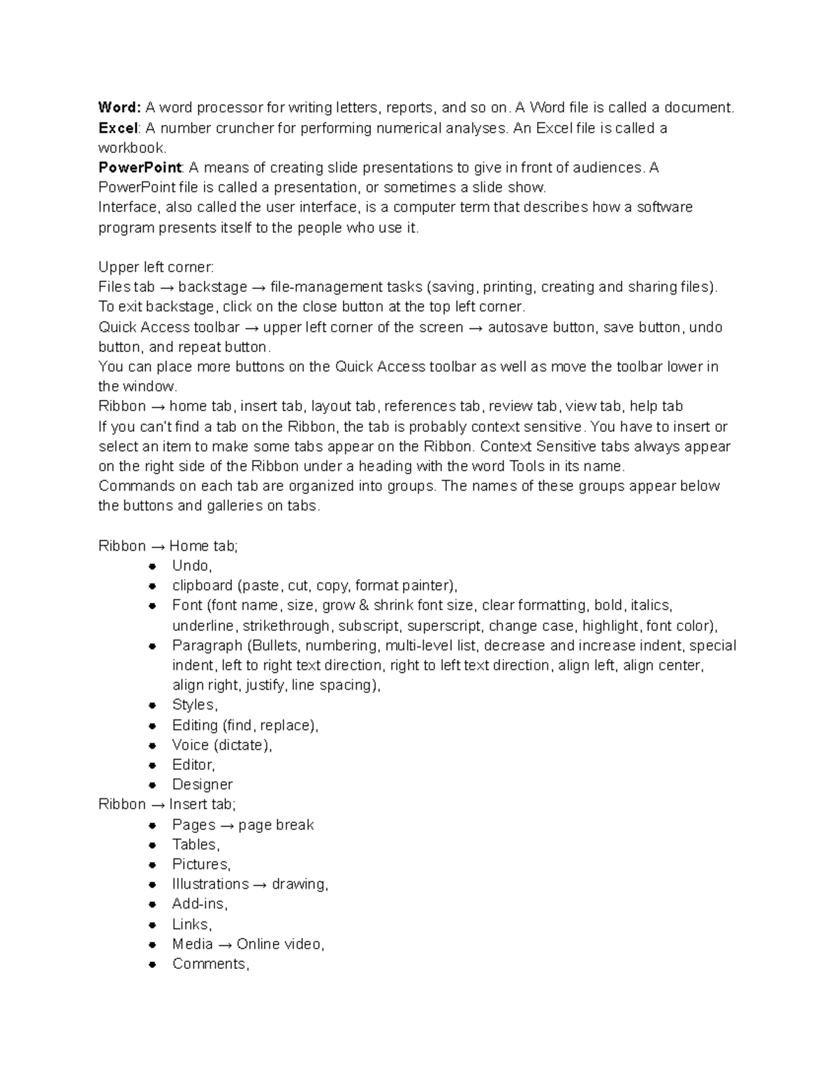 Introduction to computer Word A word processor for writing letters