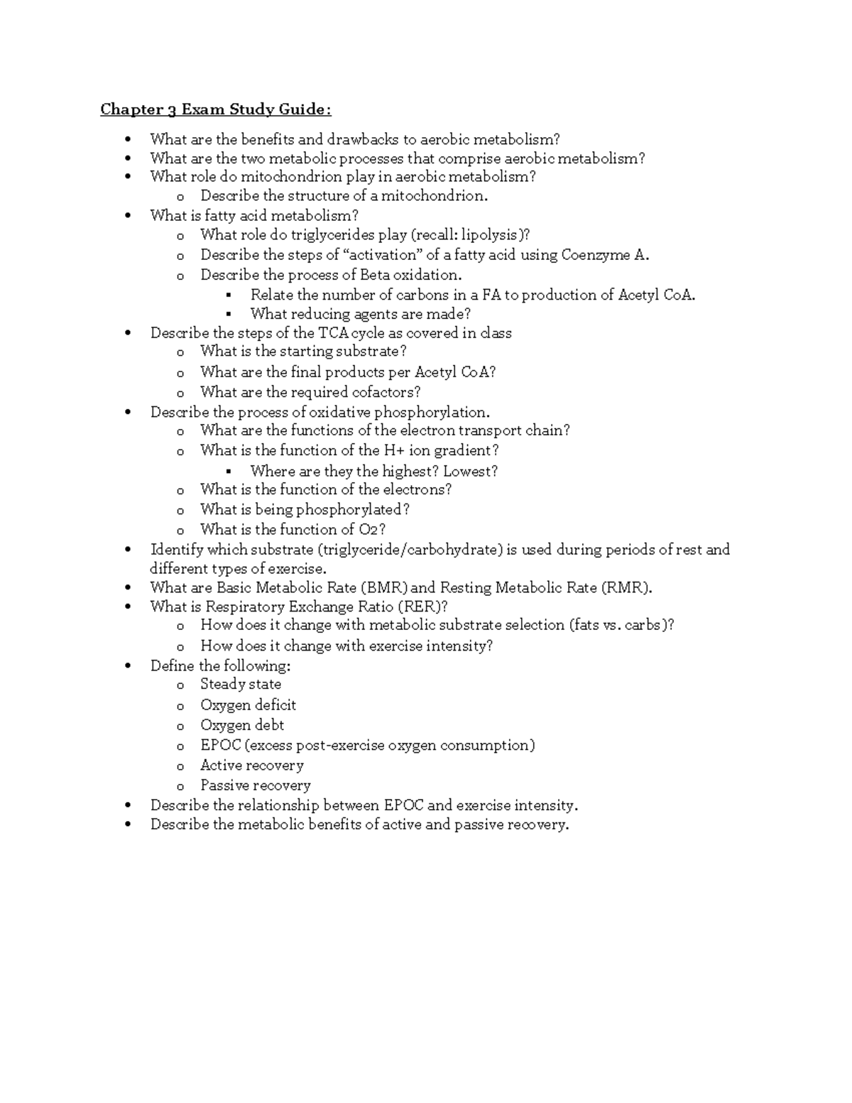 Chapter 3 Exam Study Guide - Chapter 3 Exam Study Guide: What are the ...
