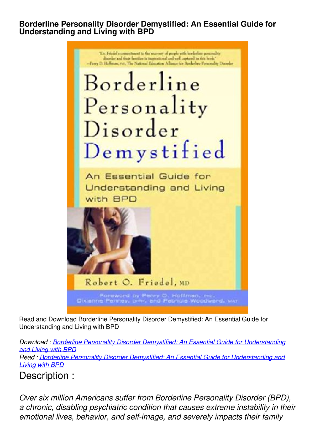 Borderline Personality Disorder Demystified, Revised Edition by