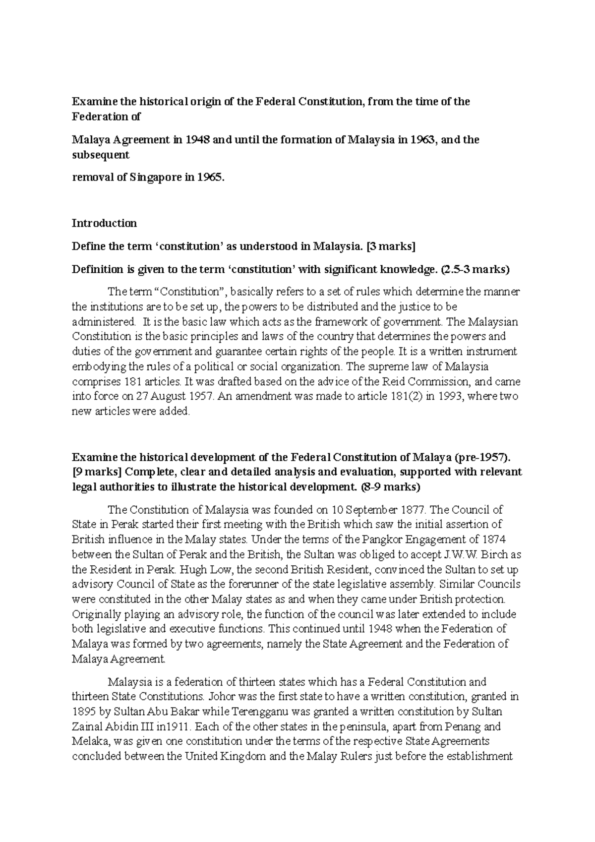 Constitutional assignment 14 Examine the historical origin of the