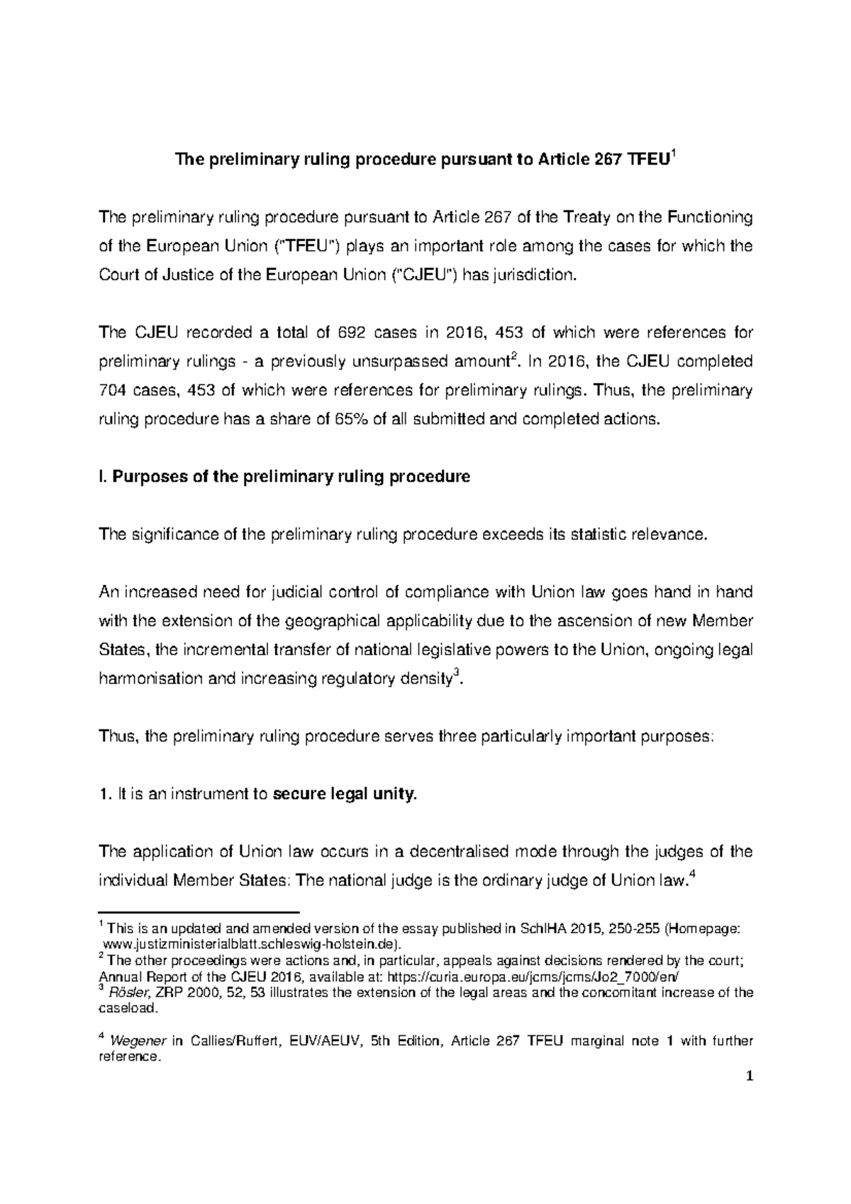 Preliminary ruling procedure pursuant to Article 267 - The CJEU ...