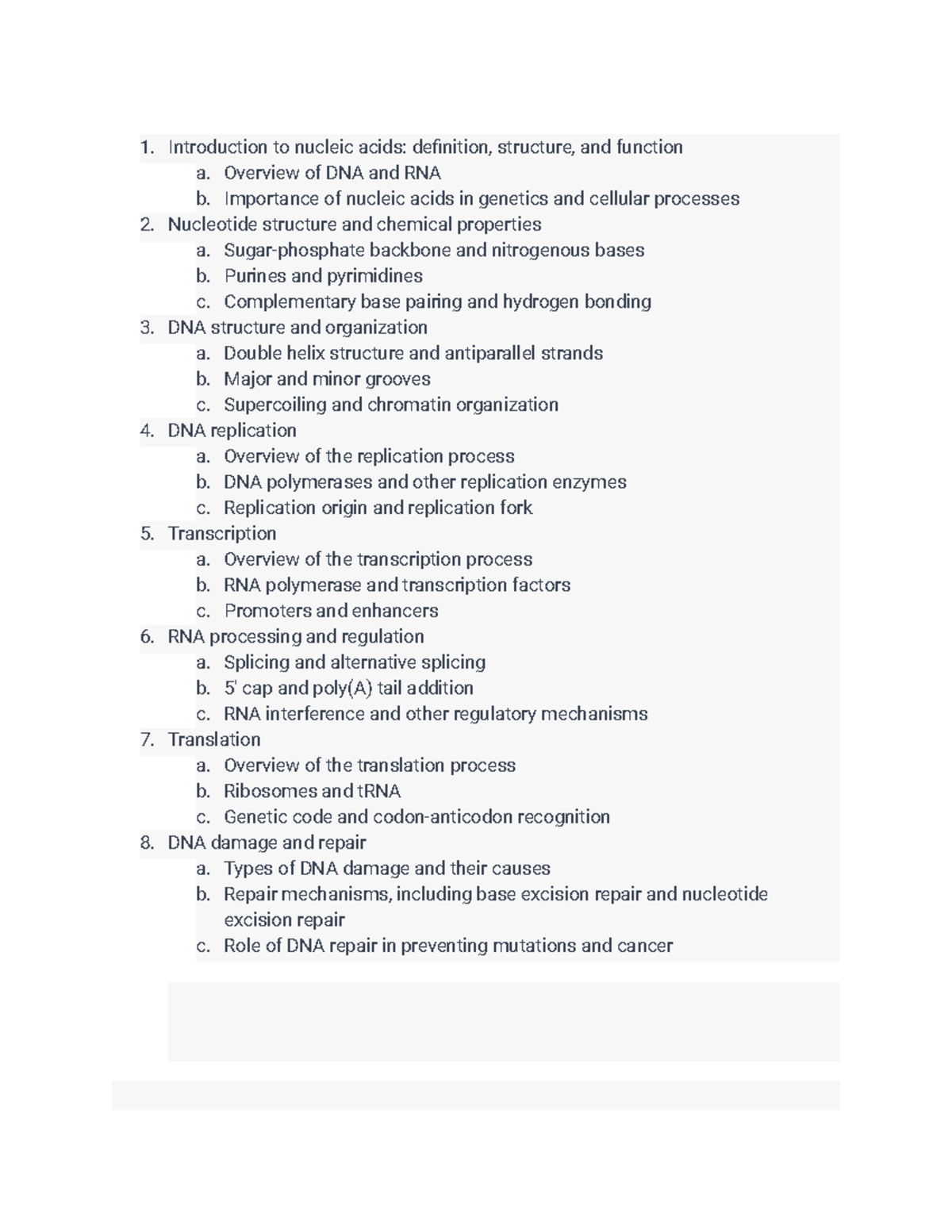 Nucleic acid structure and function Introduction to nucleic acids definition, structure, and