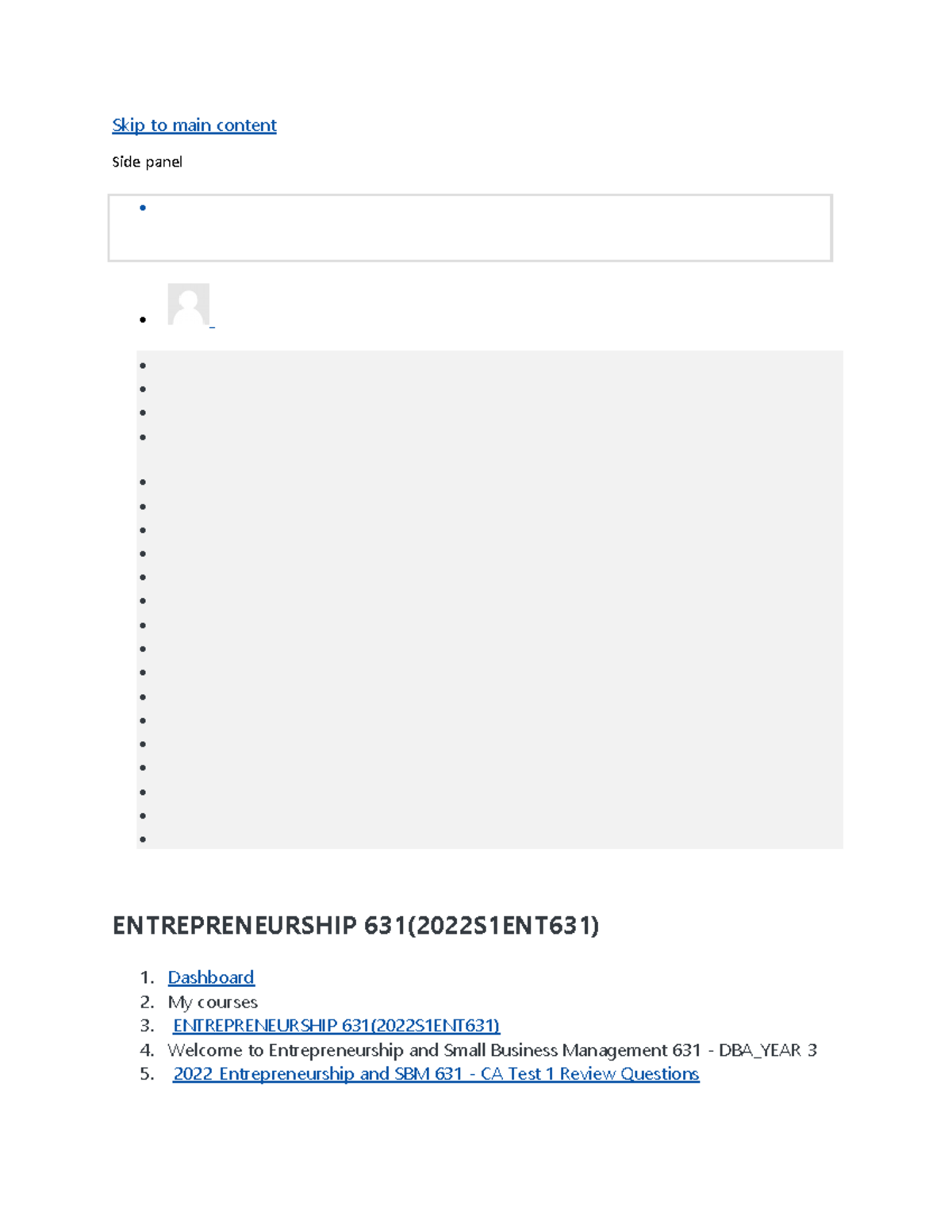 ENT CA 1 - Skip to main content Side panel ...