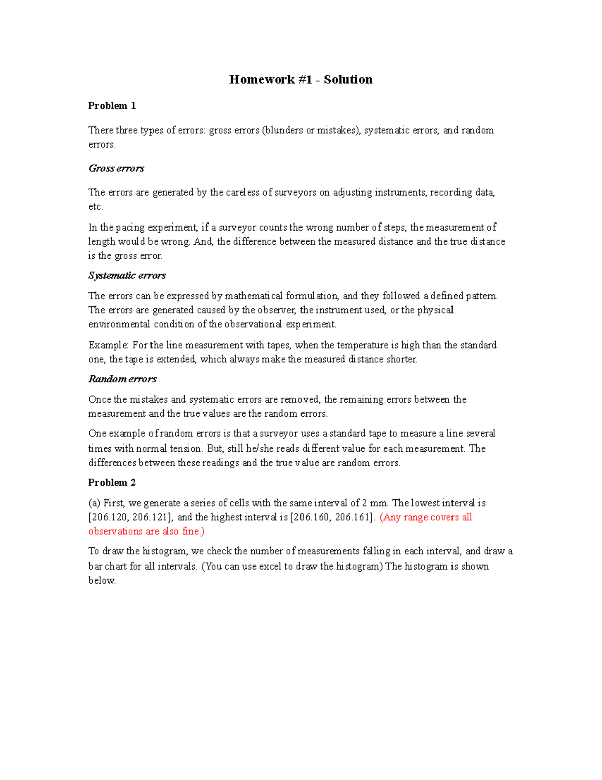 HW1-Soln - CIVENG 2A03 Homework - Homework #1 - Solution Problem 1 ...