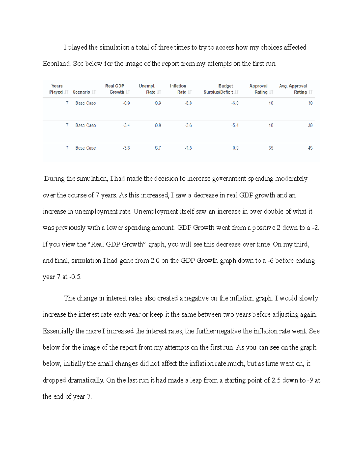 ECO- Module 3 Checkpoint - I played the simulation a total of three ...