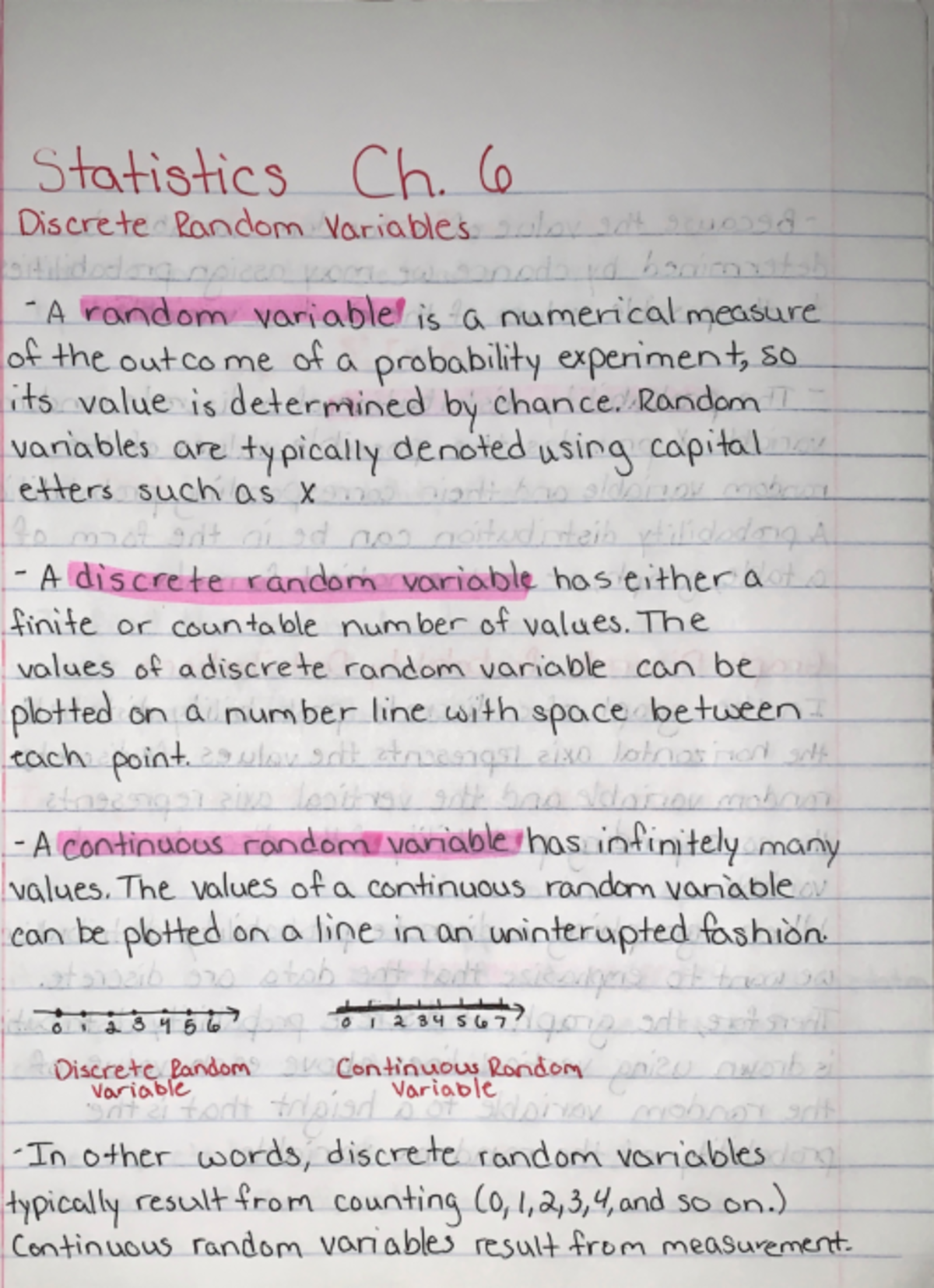 Statistics Chapter 6 notes - Statistics Ch. 6 Discrete Random Variables ...