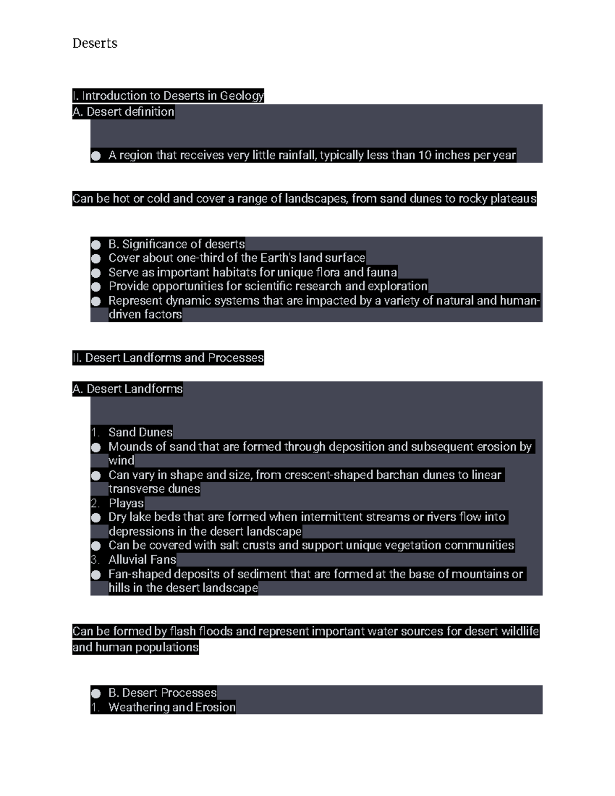 Riverside city college deserts Deserts I. Introduction to Deserts in