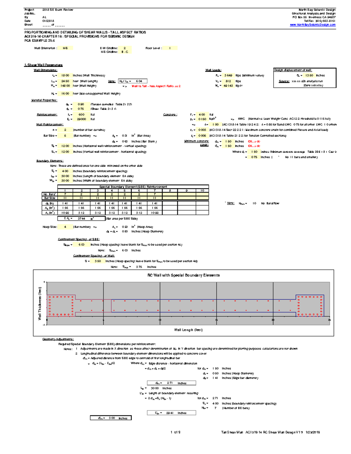 ACI+31814+RC+Shear+Wall+Design++Tall+Walls Project Job No. Date