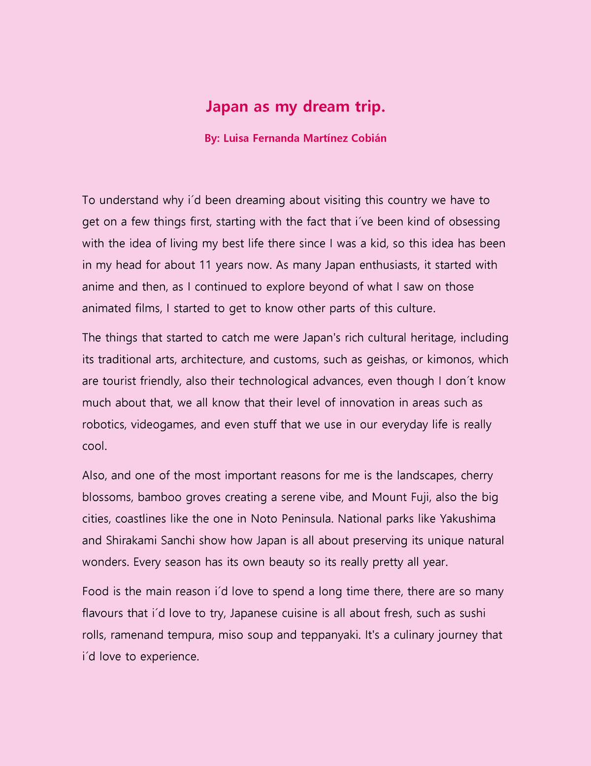 my dream destination essay japan