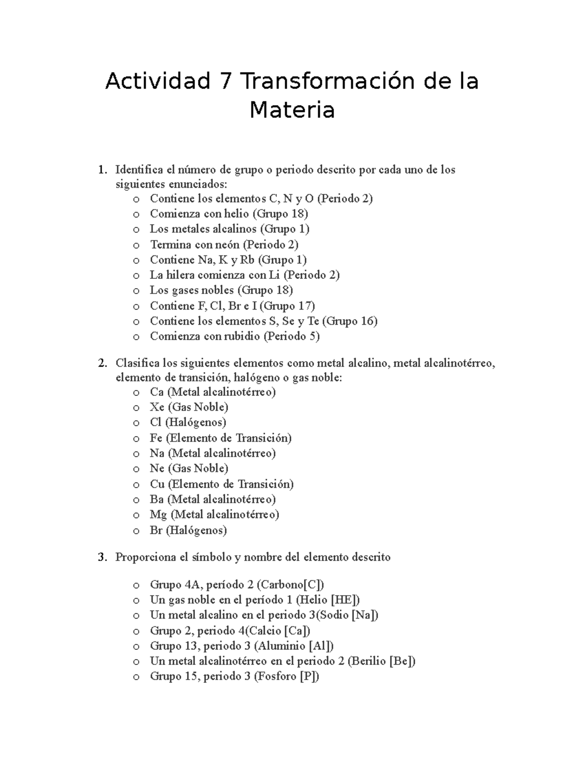 Actividad 7 Transformación De La Materia - Actividad 7 Transformación ...