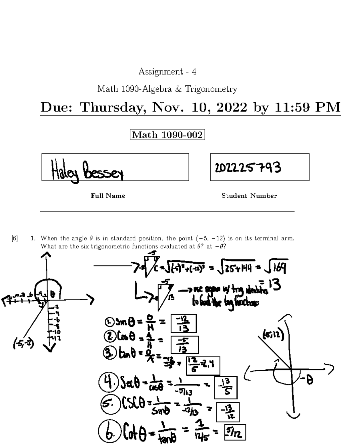 working in the yard written assignment math 1030