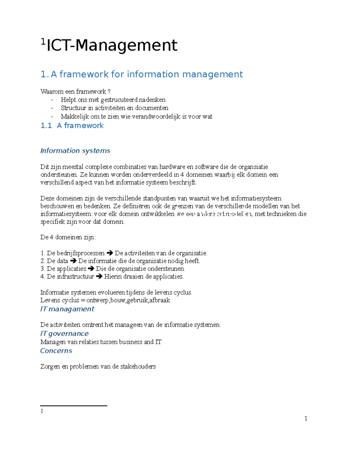 samenvatting-ict-1-ict-management-1-framework-for-information