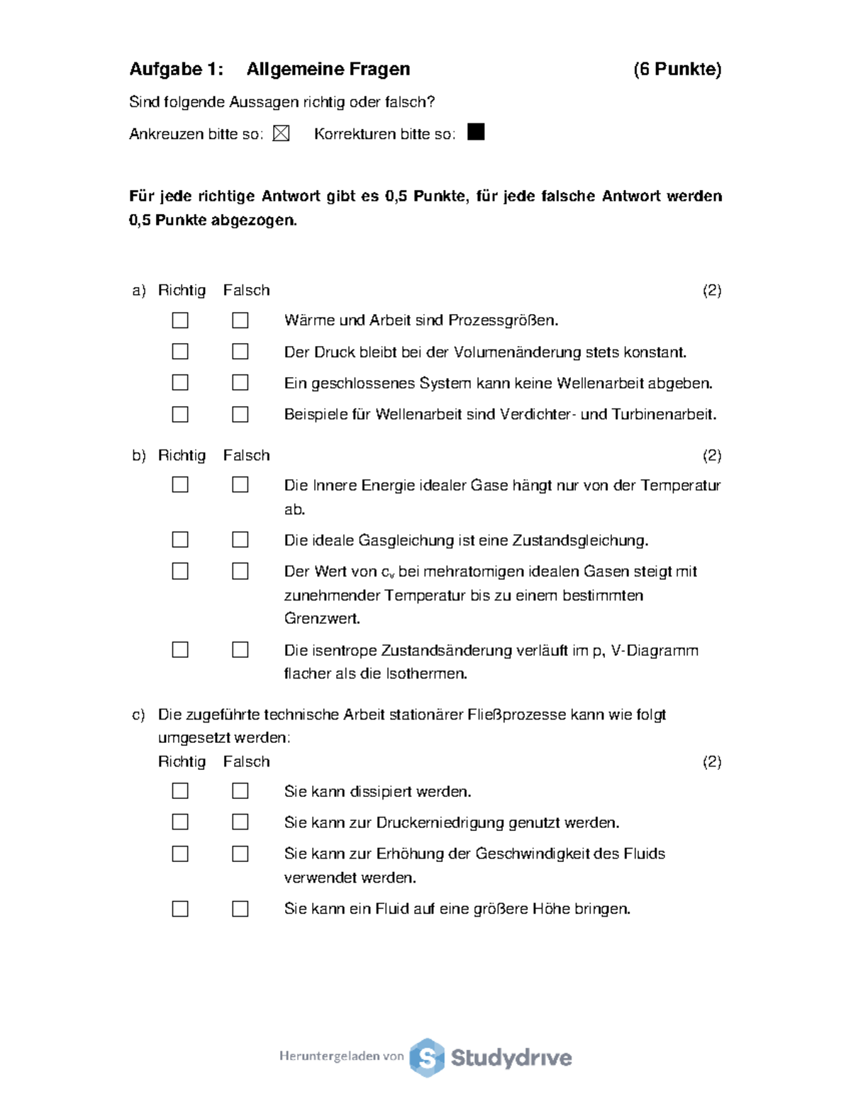 Allgemeine Fragen 2009 +2010 +Probe - Aufgabe 1: Allgemeine Fragen (6 ...