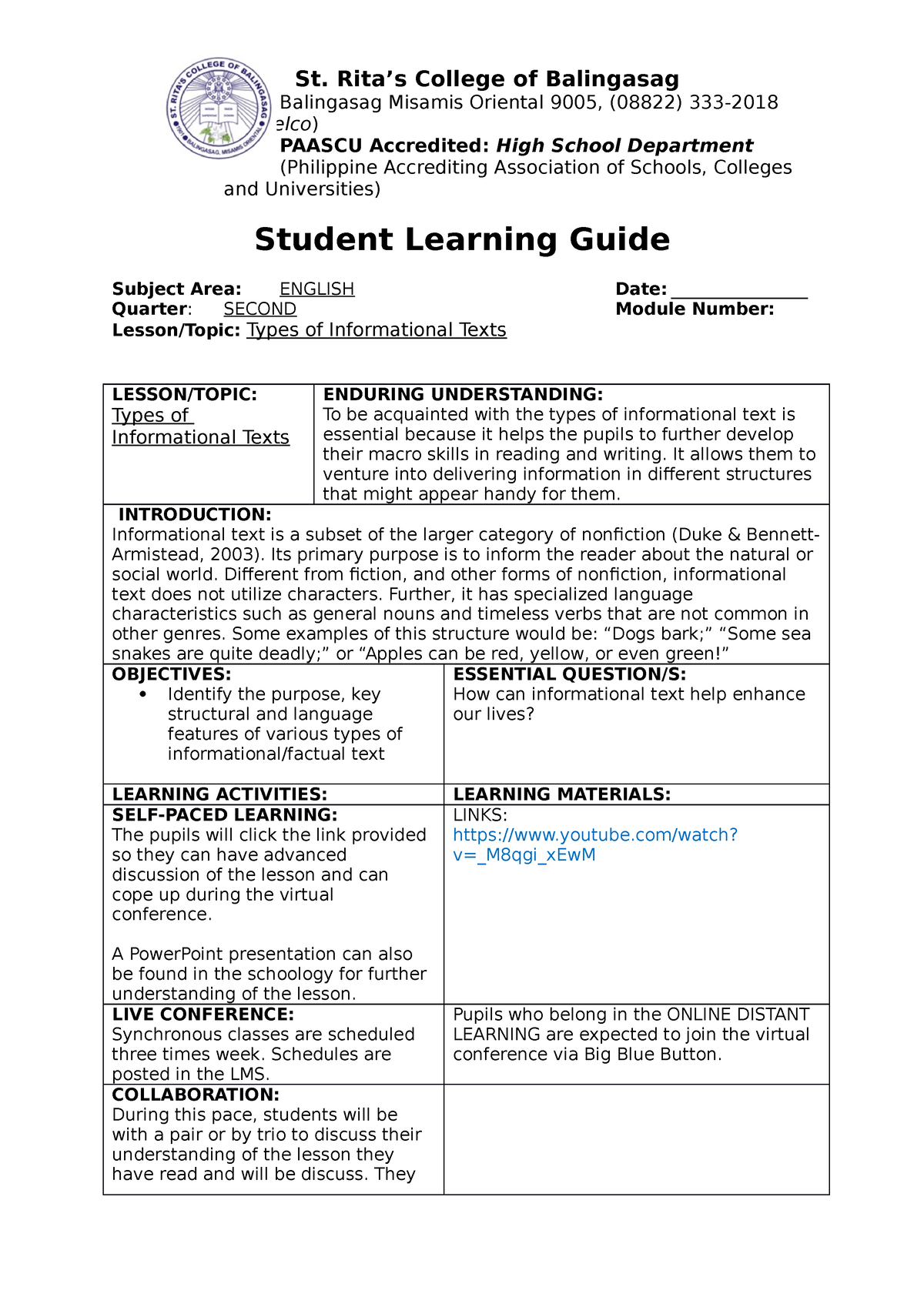 l5-types-of-informational-text-education-major-in-english-studocu