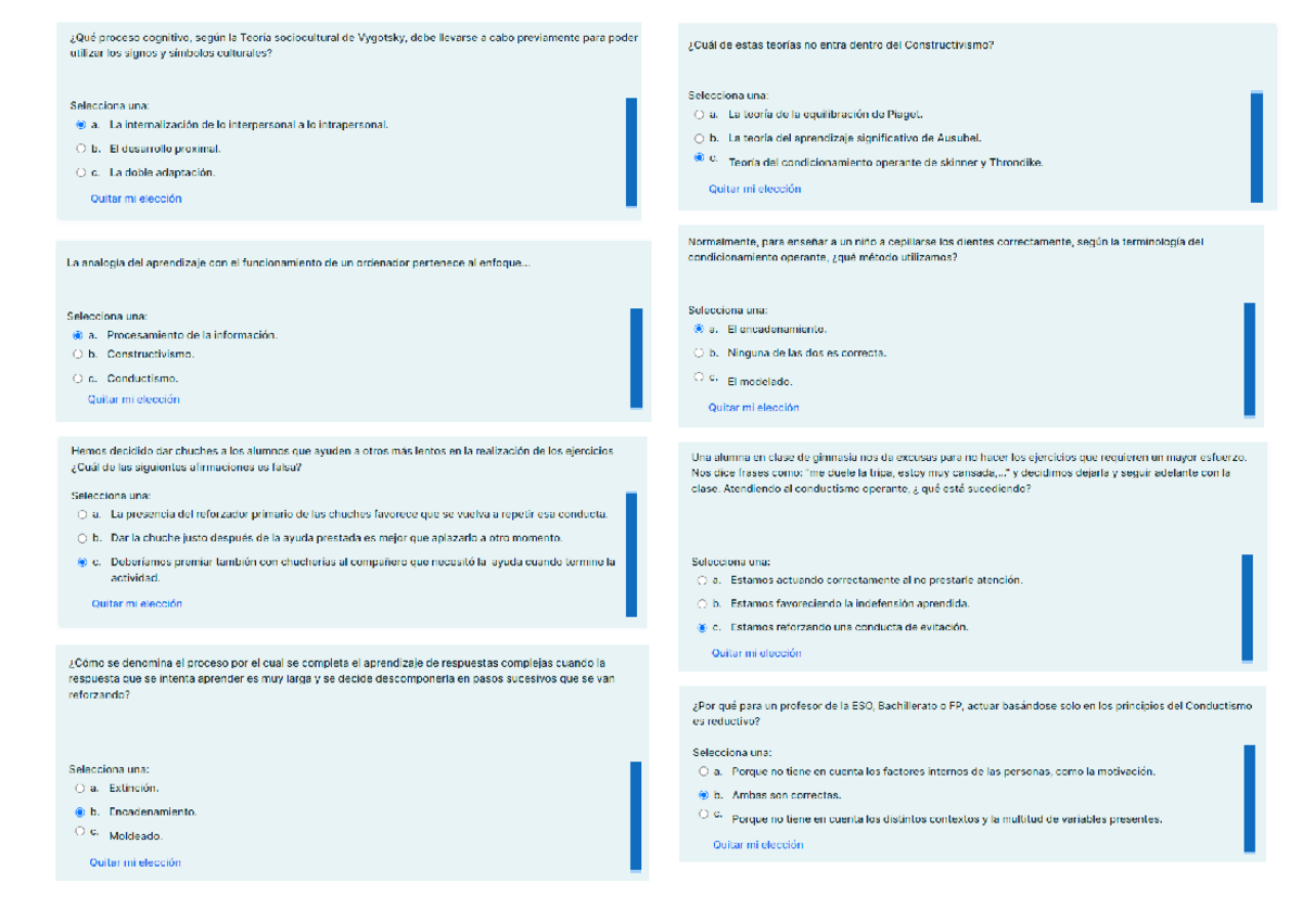 TEST 3 Aprendizaje - Cuestionario Evaluable - Aprendizaje Y Desarrollo ...