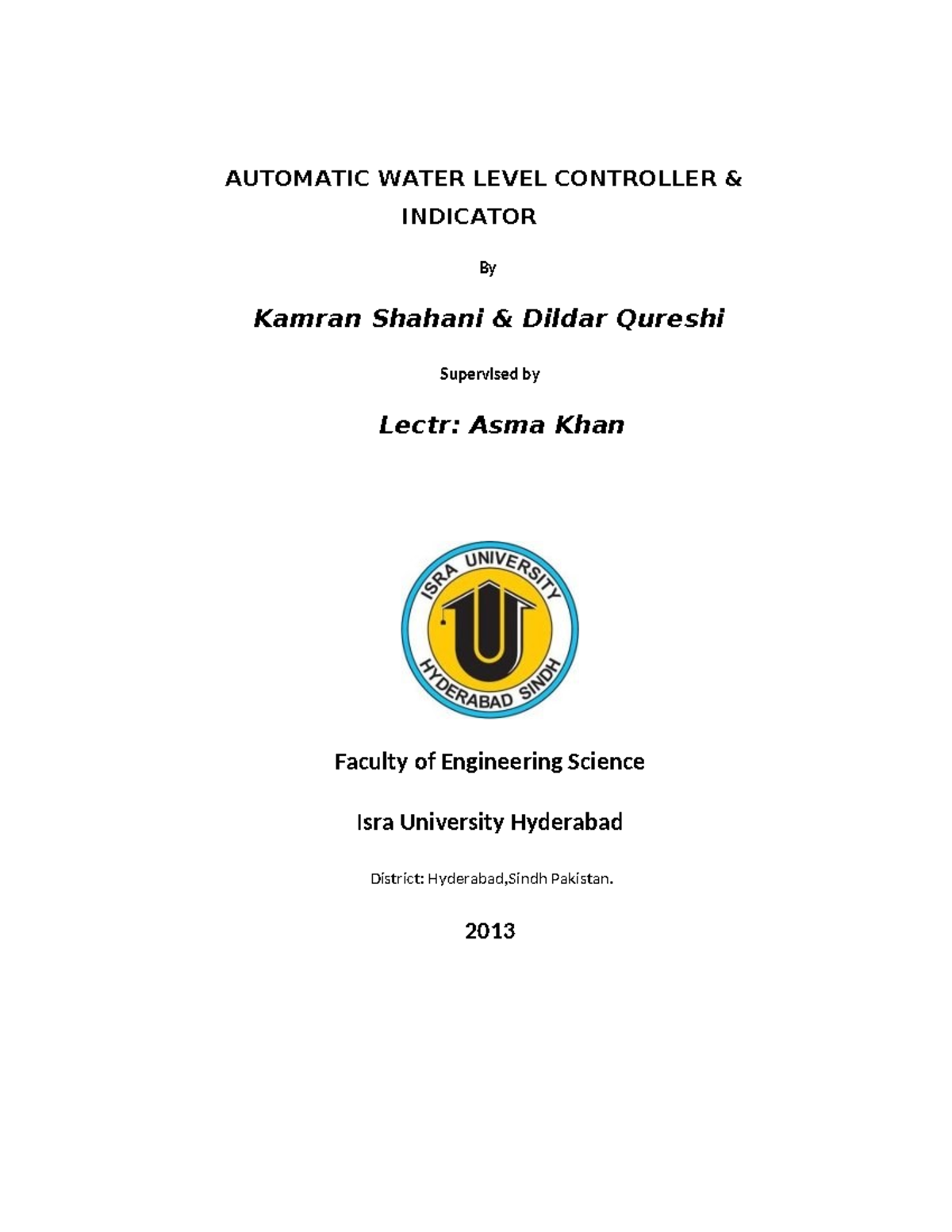 Automatic Water Level Controller and IND - AUTOMATIC WATER LEVEL ...