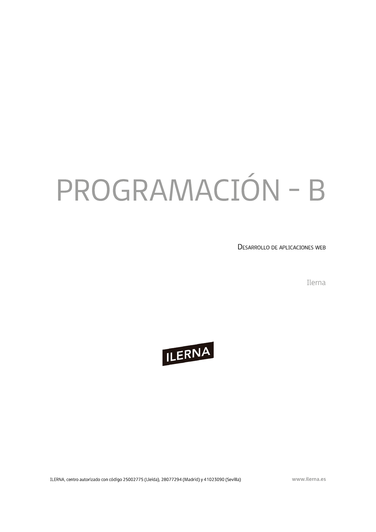 DAW M03B 2101 QA03 - Libro Programación B - ILERNA, Centro Autorizado ...