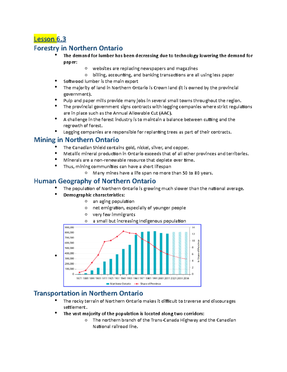 Geolesson 6 - Lecture notes 6.3 - Lesson 6. Forestry in Northern ...