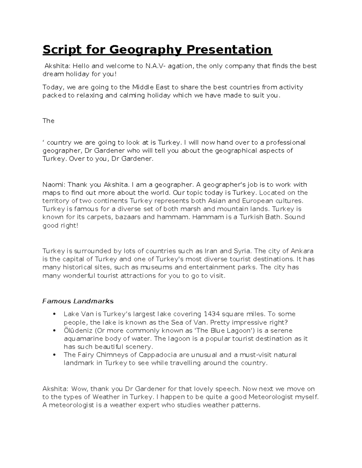 Document 39 - Class notes - Script for Geography Presentation Akshita ...