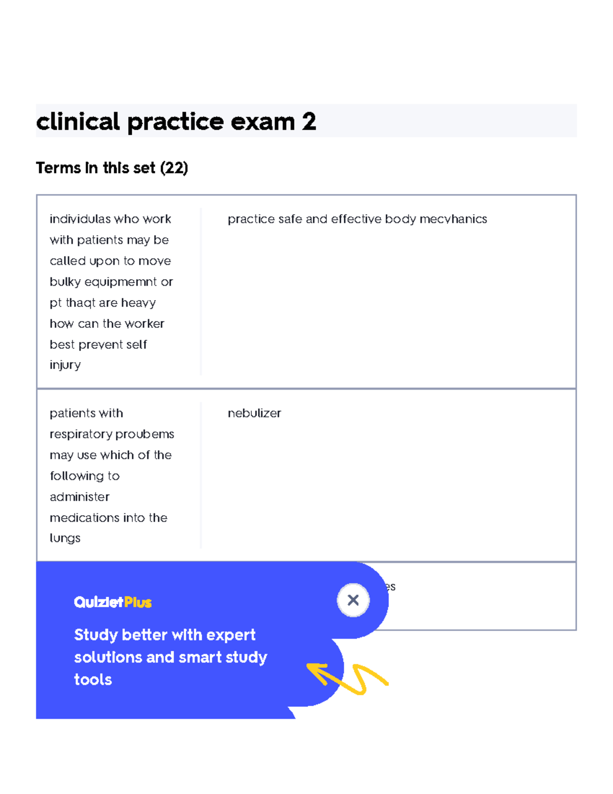 Clinical Practice Exam 2 Flashcards Quizlet - Clinical Practice Exam 2 ...