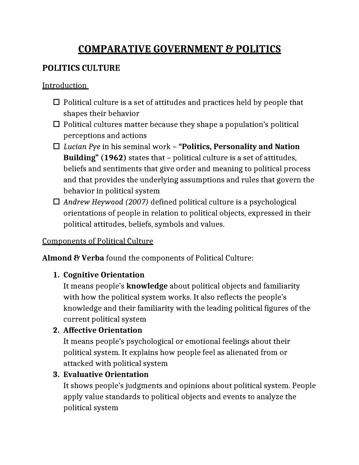 Comparative Government - COMPARATIVE GOVERNMENT & POLITICS POLITICS ...