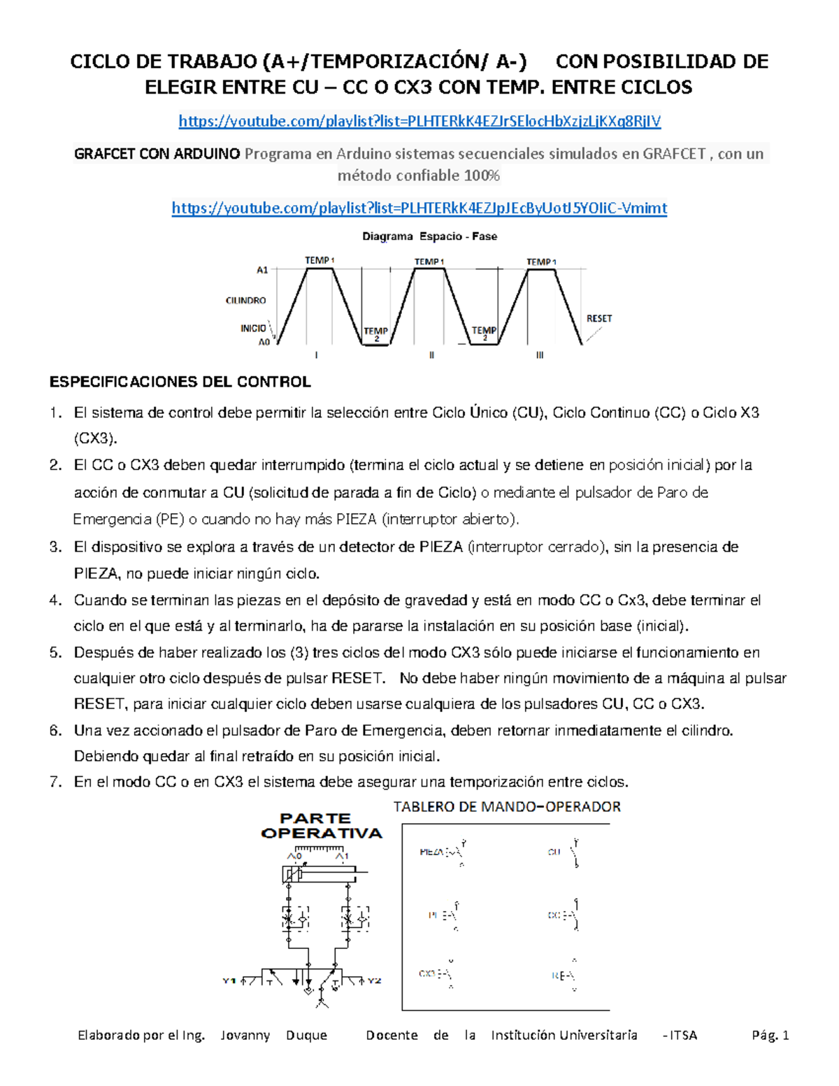Arduino Ladder - Proyecto Electroneumático CON 1 (UN) Cilindro ...