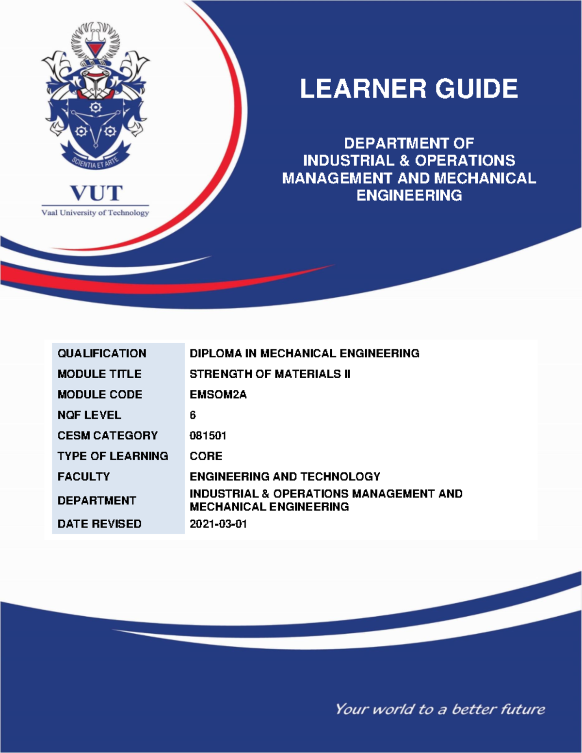 Learner guide-emsom 2a - Faculty : ENGINEERING INDEX STUDY GUIDE ...