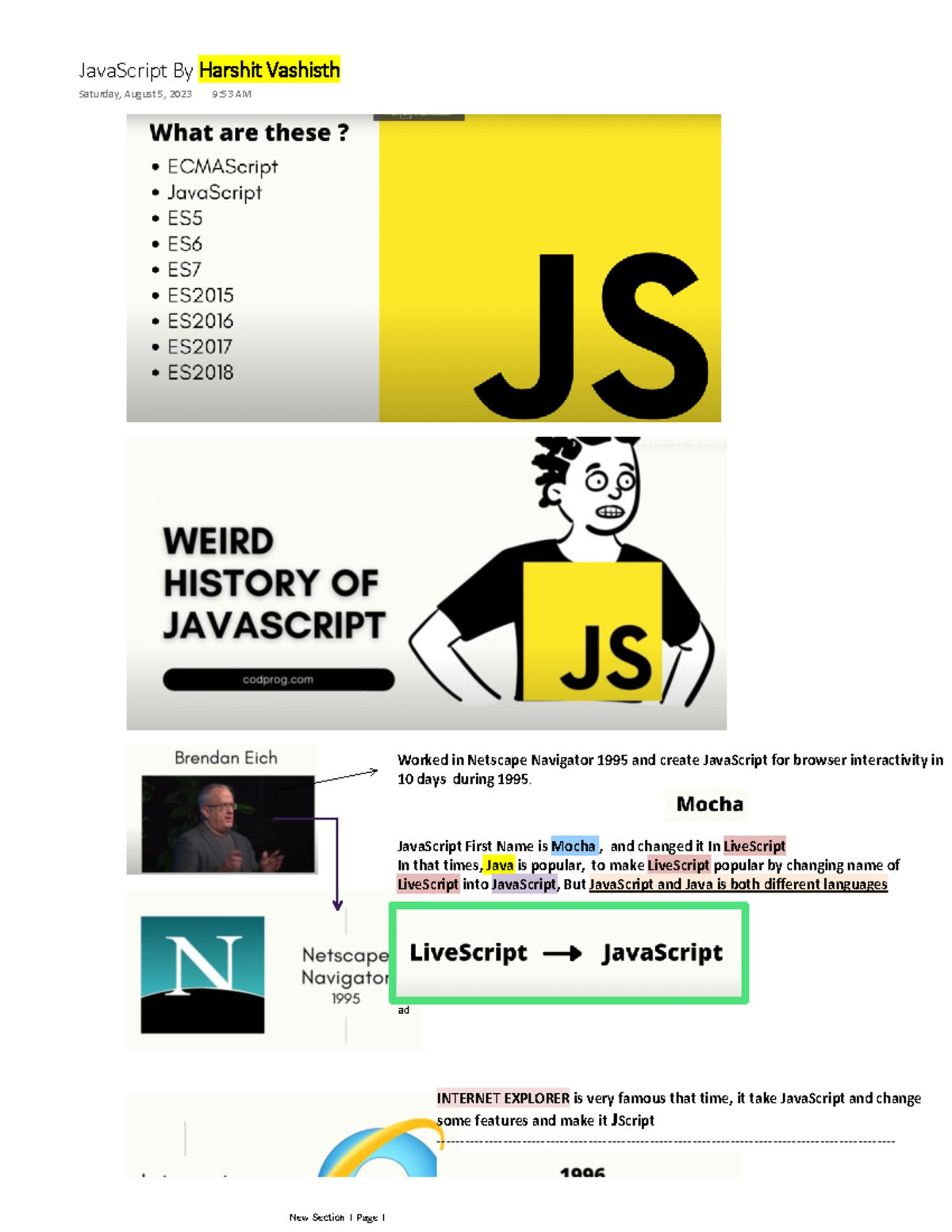 Java Script language - Worked in Netscape Navigator 1995 and create ...