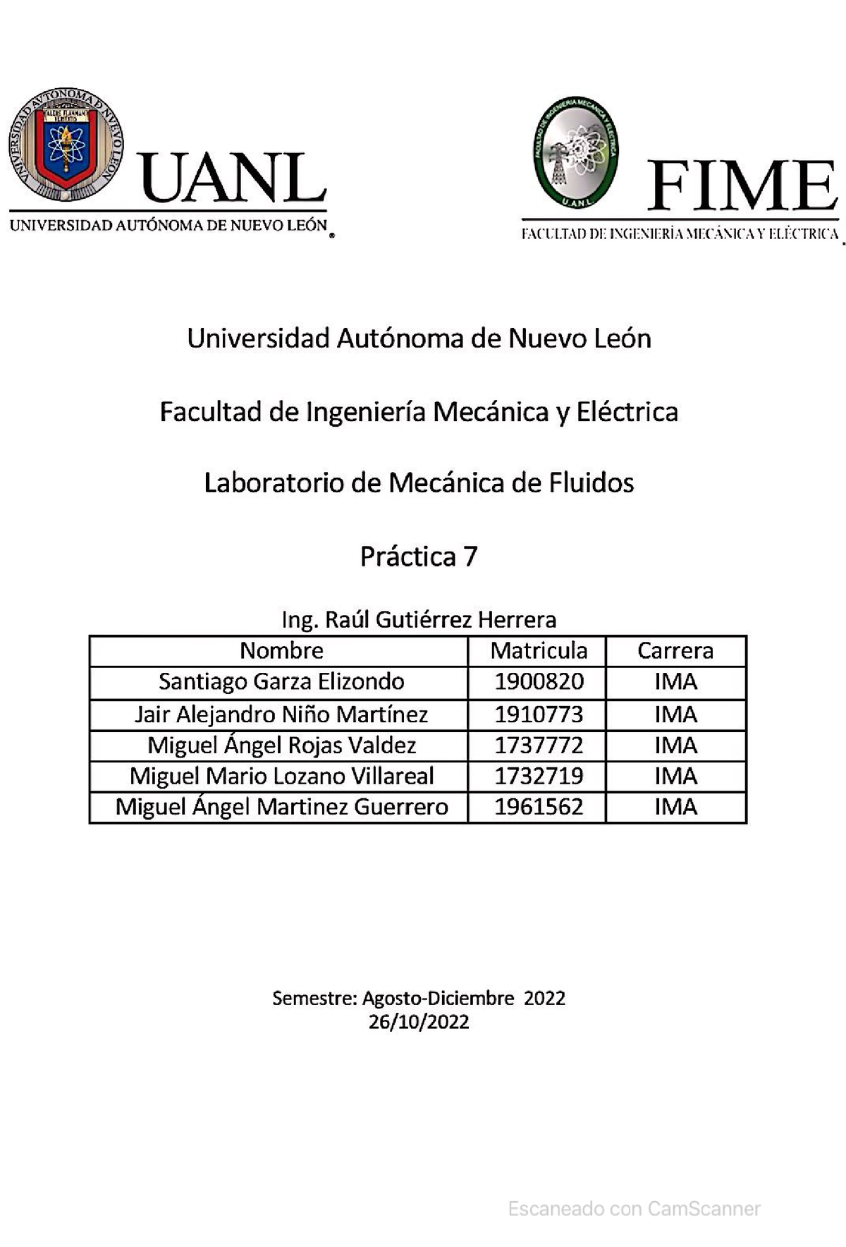 Mec De Fluidos Práctica 7 1732719 - Mecánica De Fluidos Y Laboratorio ...