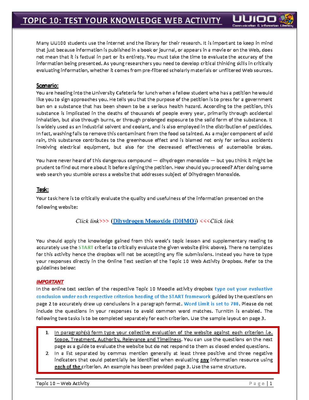 Topic 10 Test Your Knowledge Web Activity Sii 03 Uu100 Communication Amp Information Studocu