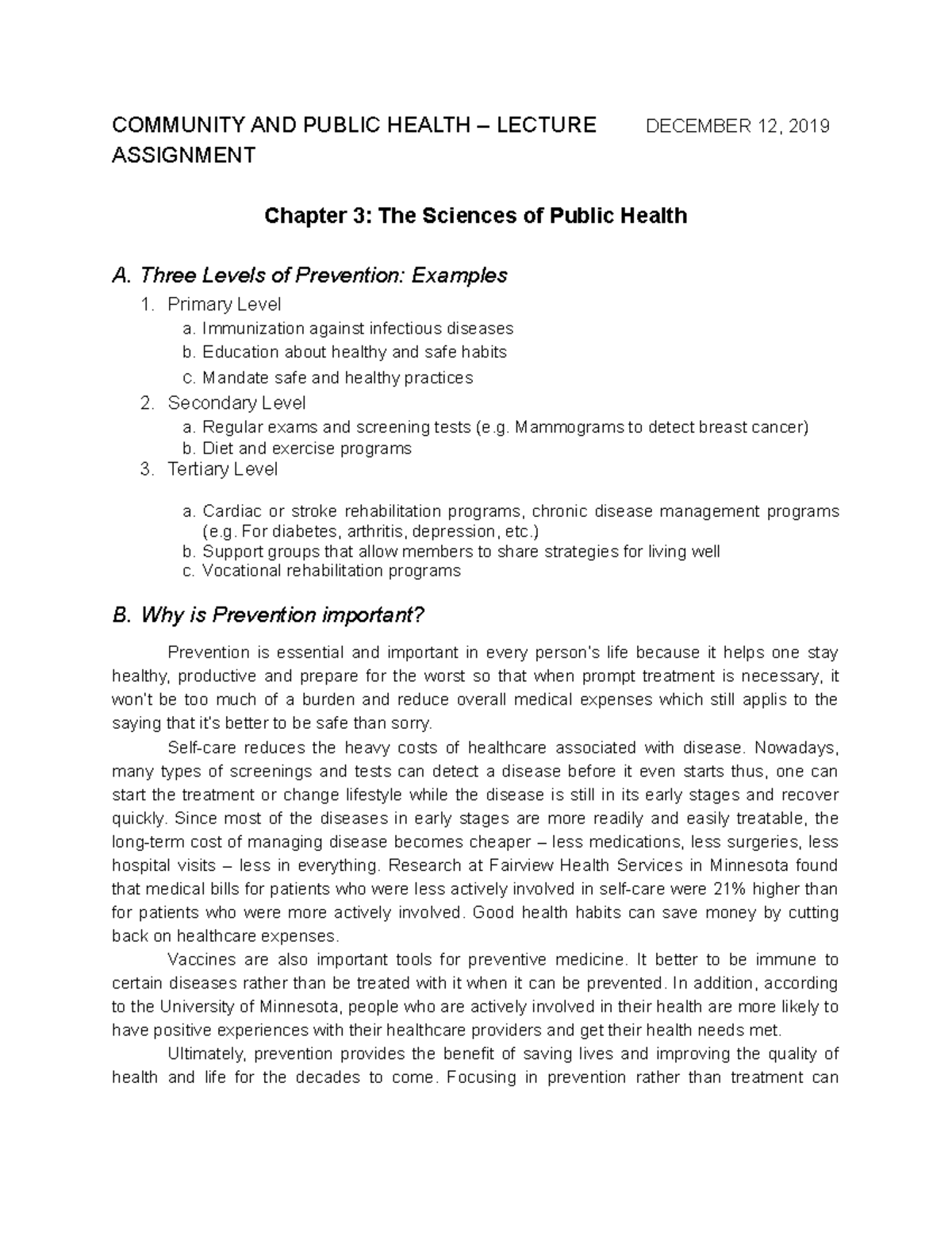 Community AND Public Health - Chapter 3 The Sciences Of Public Health ...