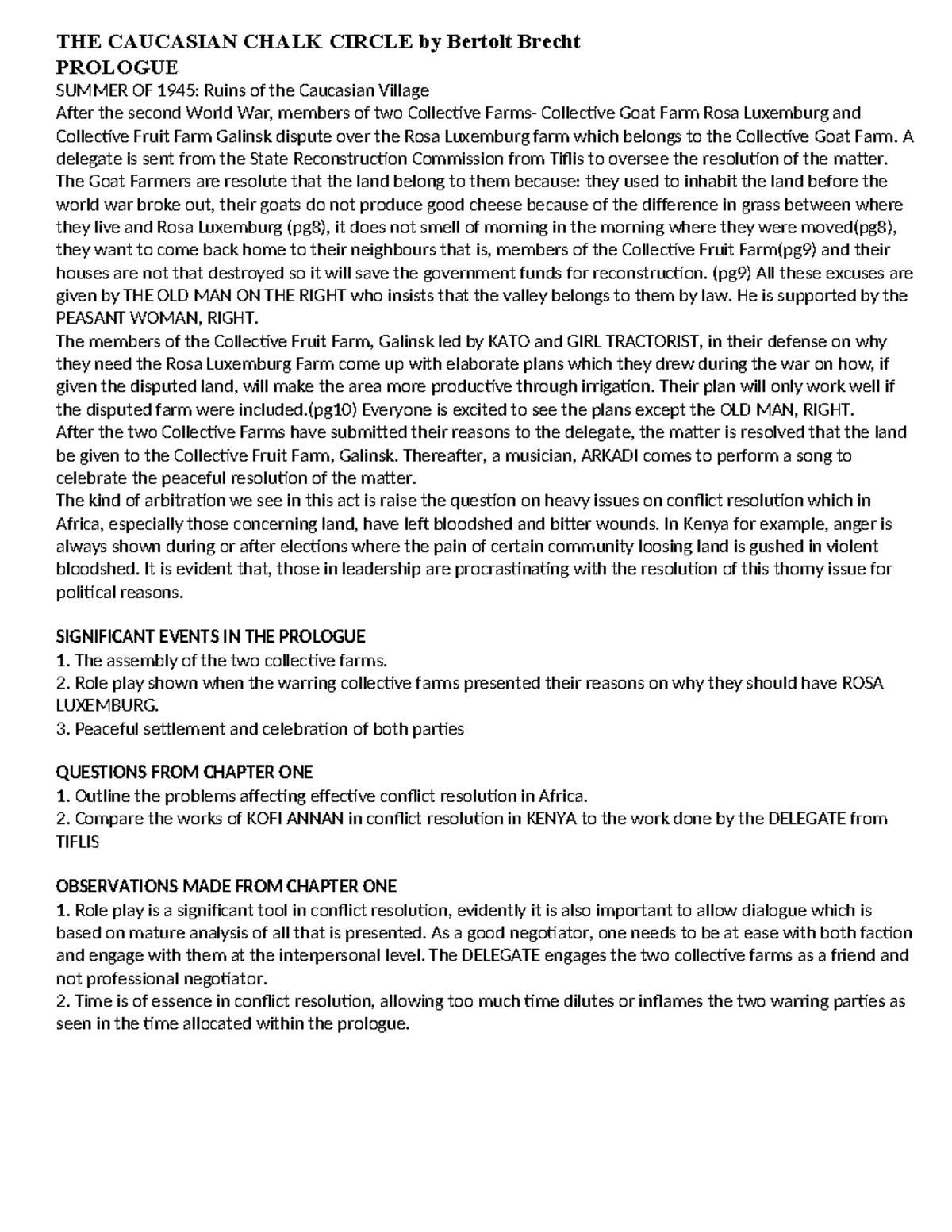 THE Caucasian Chalk Circle by Bertolt Br - THE CAUCASIAN CHALK CIRCLE ...