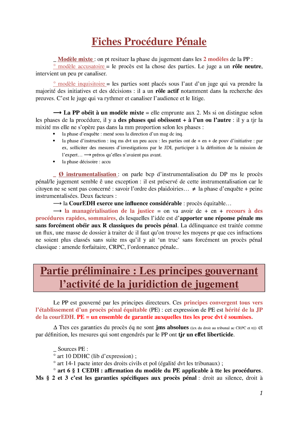 Fiches Procedure Penale Approfondie Fiches Mixte On Pt Resituer La Phase Du Studocu