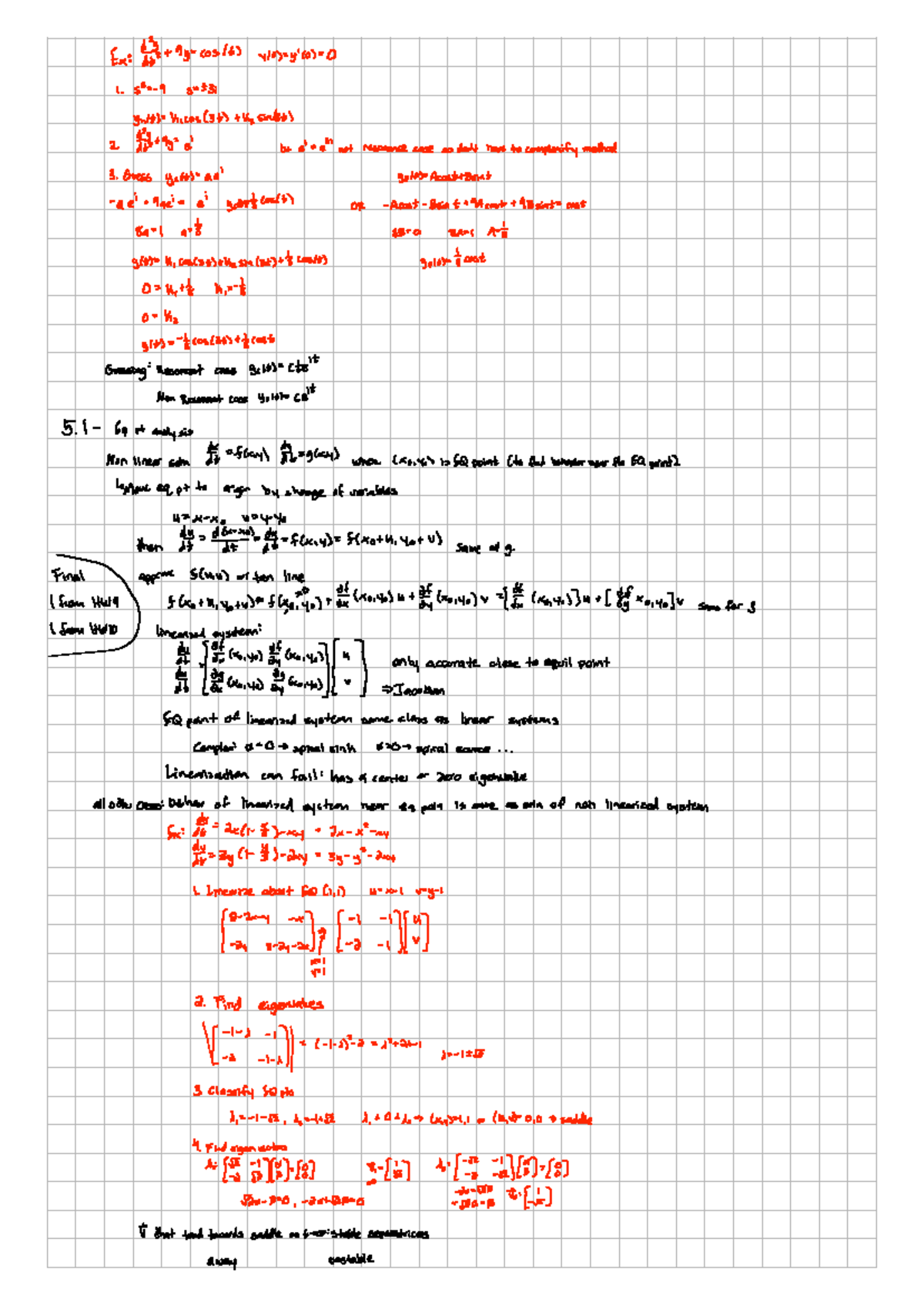 MATH 224 a B2 - notes - Ex: d2y dt 1. 9 kicos sinBt) d2 2. be not ...