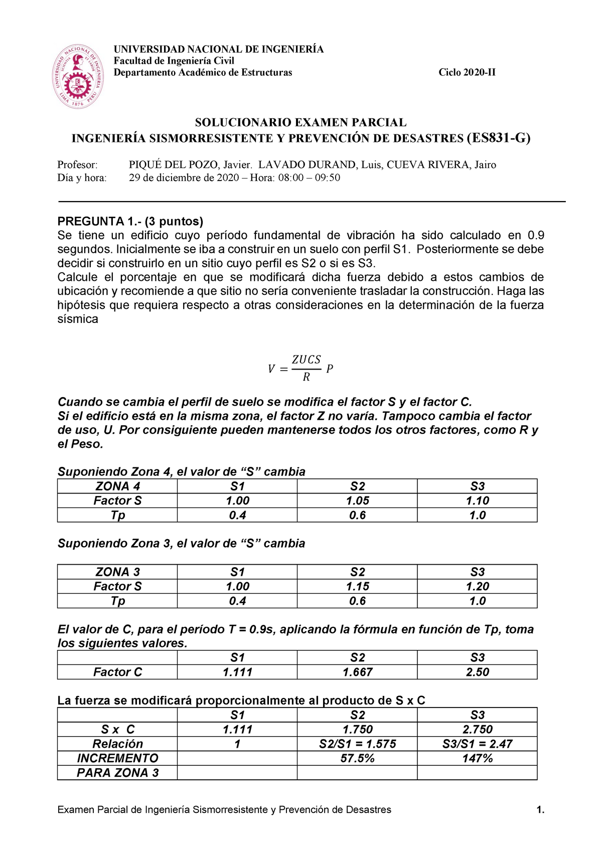 Solucionario Del Examen Parcial (Ciclo 2020 - II) ( Dr. Javier Román ...