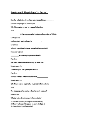 Anatomy and Physiology 2-Exam 1 - Anatomy & Physiology 2 - Exam 1 What ...