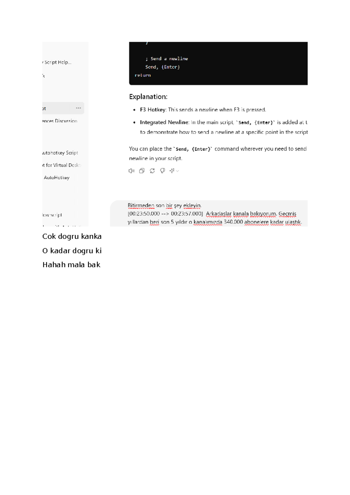 Fasfa - notes i took - Send a newline Script Help... Send, S return ...